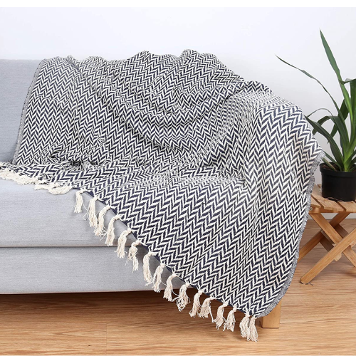 Patterned Cotton Throw Blanket - The Frederick Basket Co