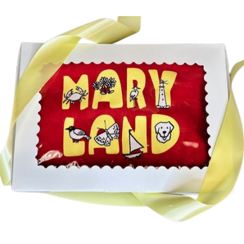 Celebrate the new little one with a little state pride.  Your gift set includes a Maryland onsies (12mo), a Maryland themed Swaddle Blanket, and a 2-in-1 Burp Cloth + Bib.