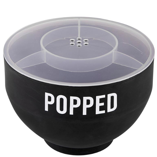 Make popcorn waste-free in an infinitely reusable bowl. Add kernels, secure the lid and place in the microwave to pop! Season your popcorn with your favorite flavored salt or a sweet caramel drizzle. Bowl is eco-friendly, BPA Free and collapsible for easy storage.
· Material: Silicone
· Size: 7.5" Dia
· Care Instructions: Hand Wash Only
