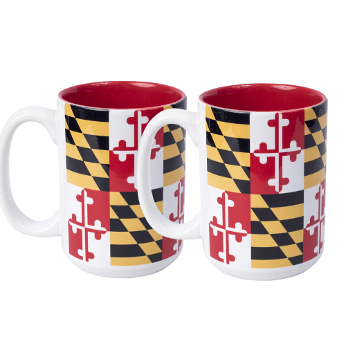 It's true that Marylanders love having their flag on everything they own, and coffee mugs are no exception. Coffees and teas are just going to taste better when you drink them from this bright and Maryland-proud mug! 
2 Mug Set, Holds 11oz each